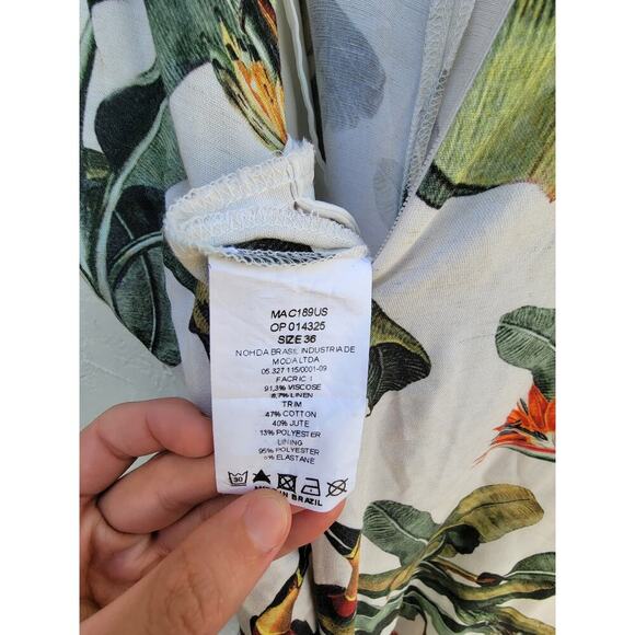 PatBo Tropical Bird Print Crochet Lace Tortoise Button Resort Beach Jumpsuit 4‎ - Picture 12 of 12